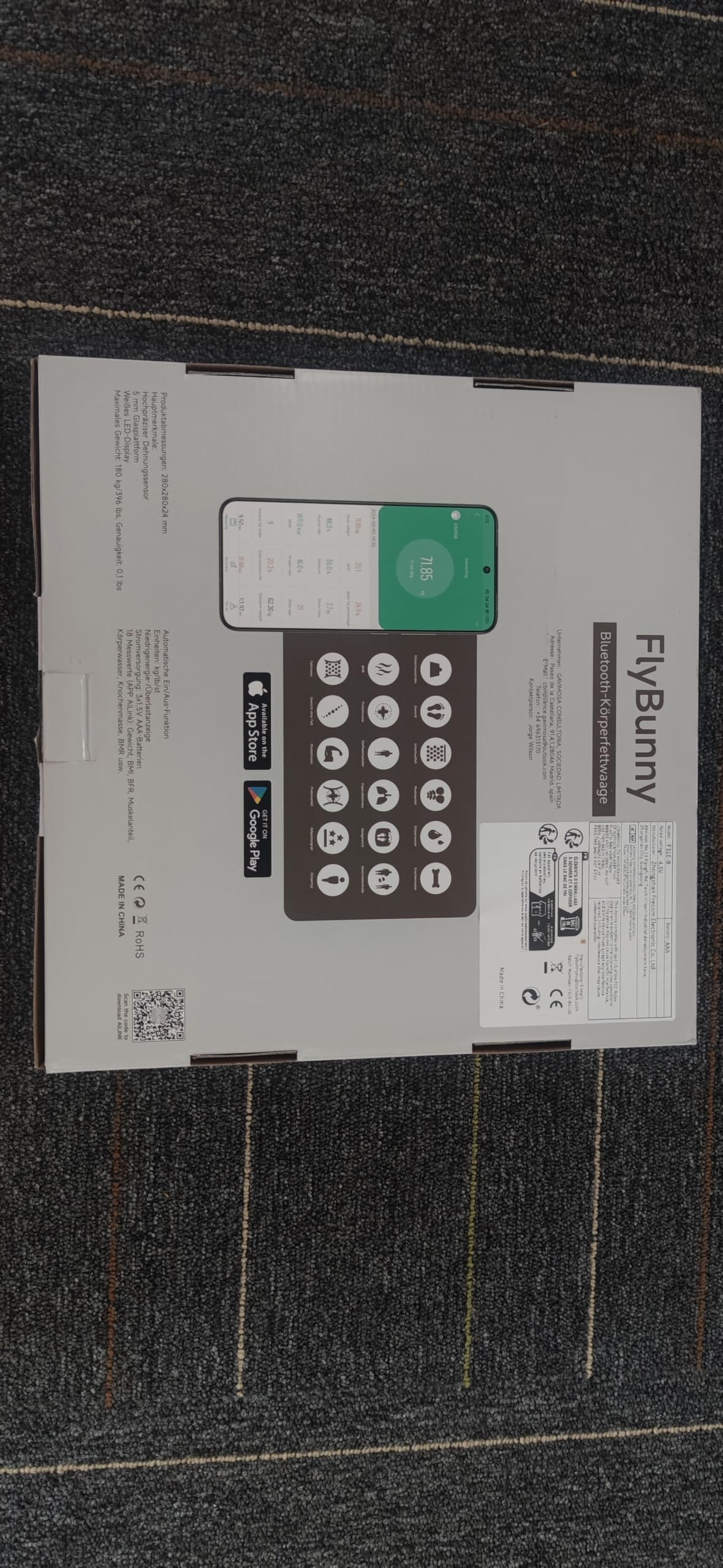 Bluetooth Körperfettwaage mit App – Präzise Personenwaage bis 180 kg, Digitale Anzeige, BMI & Muskelanalyse, 18 Körperwerte, kompatibel mit LeAo Health