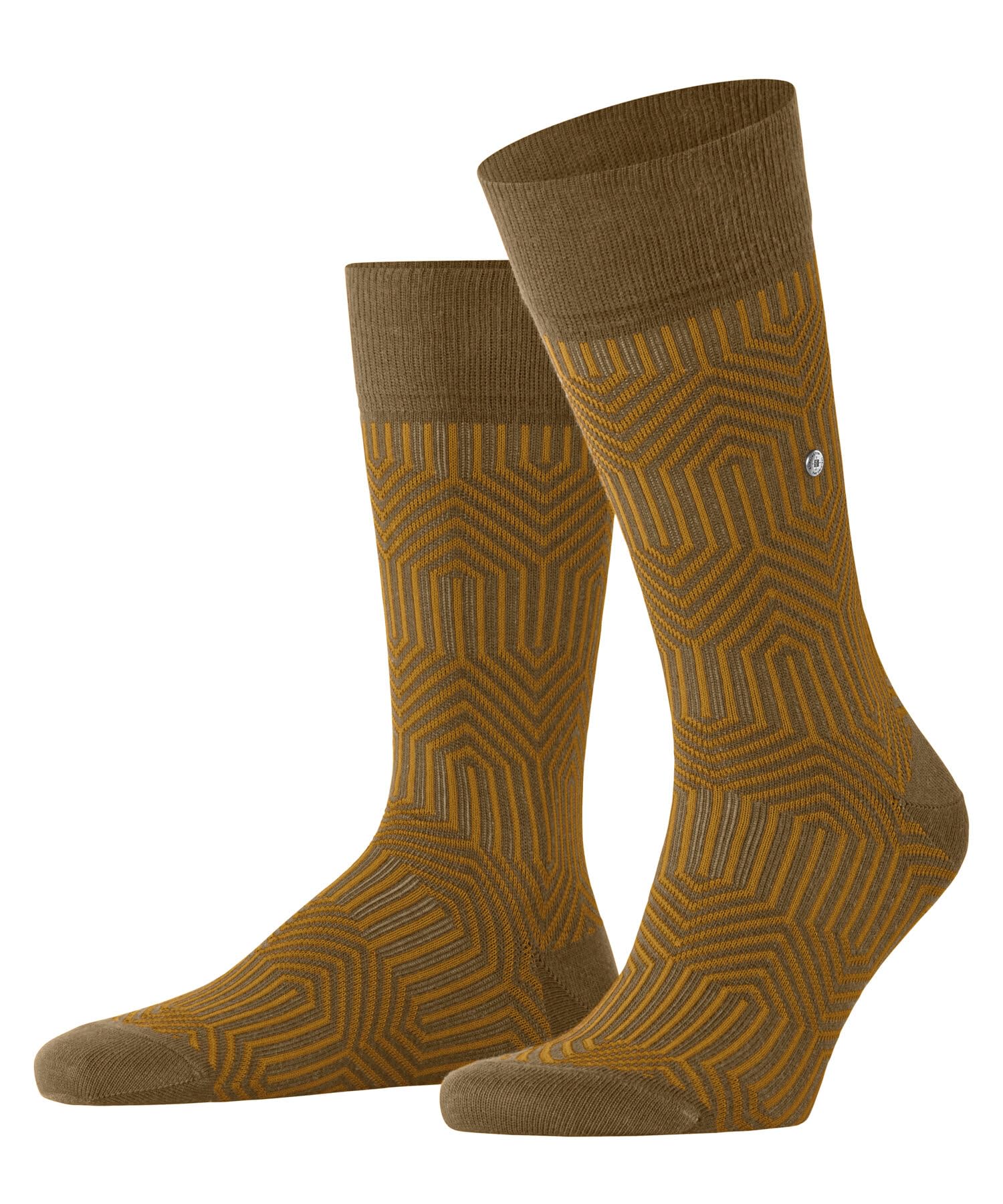 Burlington Men's Retrosphere M So Cotton Patterned 1 Pair Socks, Beige Brown Sugar 5152, 6.5-11