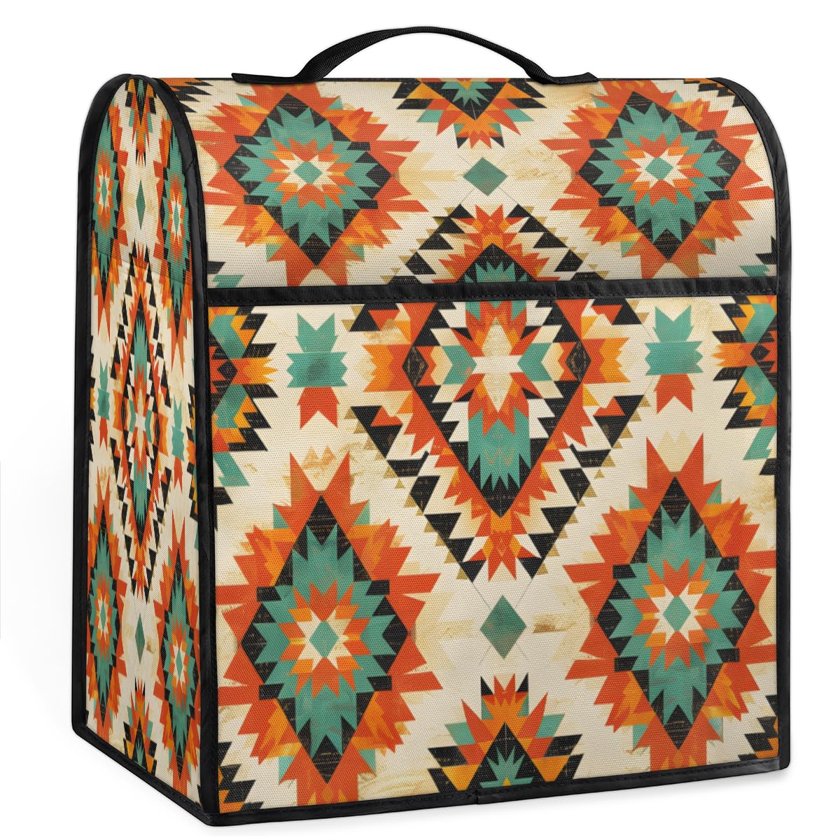Coffee Maker Cover Aztec Ethnic Pattern Kitchen Appliance Covers Small Appliance Covers Blender Cover Juicer Cover Dust Covers for Kitchen Appliances with Top Handle and Pockets,Washable,B265