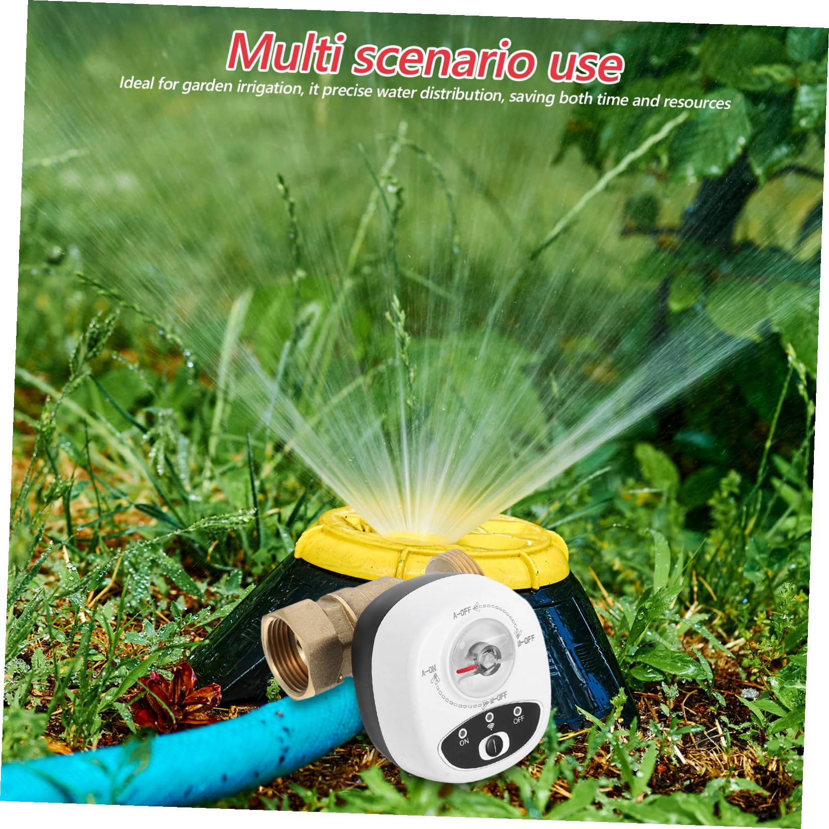 POPETPOP Válvula de Agua Inteligente Wifi Válvula de Cierre Automática con Temporizador y Alarma Fácil de Instalar en Material PC y Abs para Control del Agua en Sistemas de Riego
