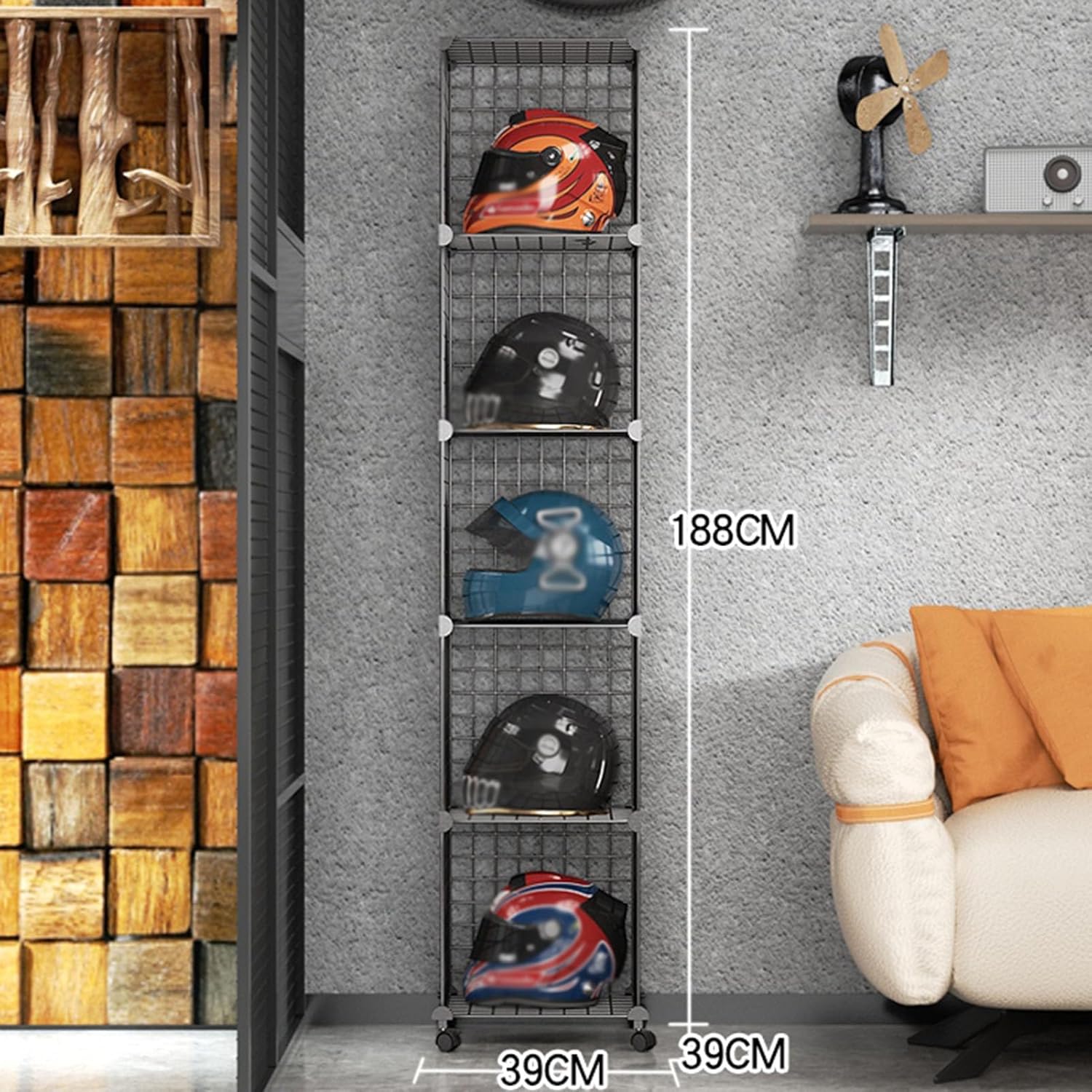 Motorcycle Football Helmet Display Case Cabinet Holder Rack,floor-standing Metal Fireman's Helmet Large Display Holder，retail Hard Hat Baseball Hats Display Stand,stackable Modular Shelves