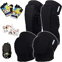 Vista 17 de Rodilleras y coderas para niños de estilo suave con guantes de bicicleta, equipo flexible resistente a los impactos para edades de 2 a 11 años