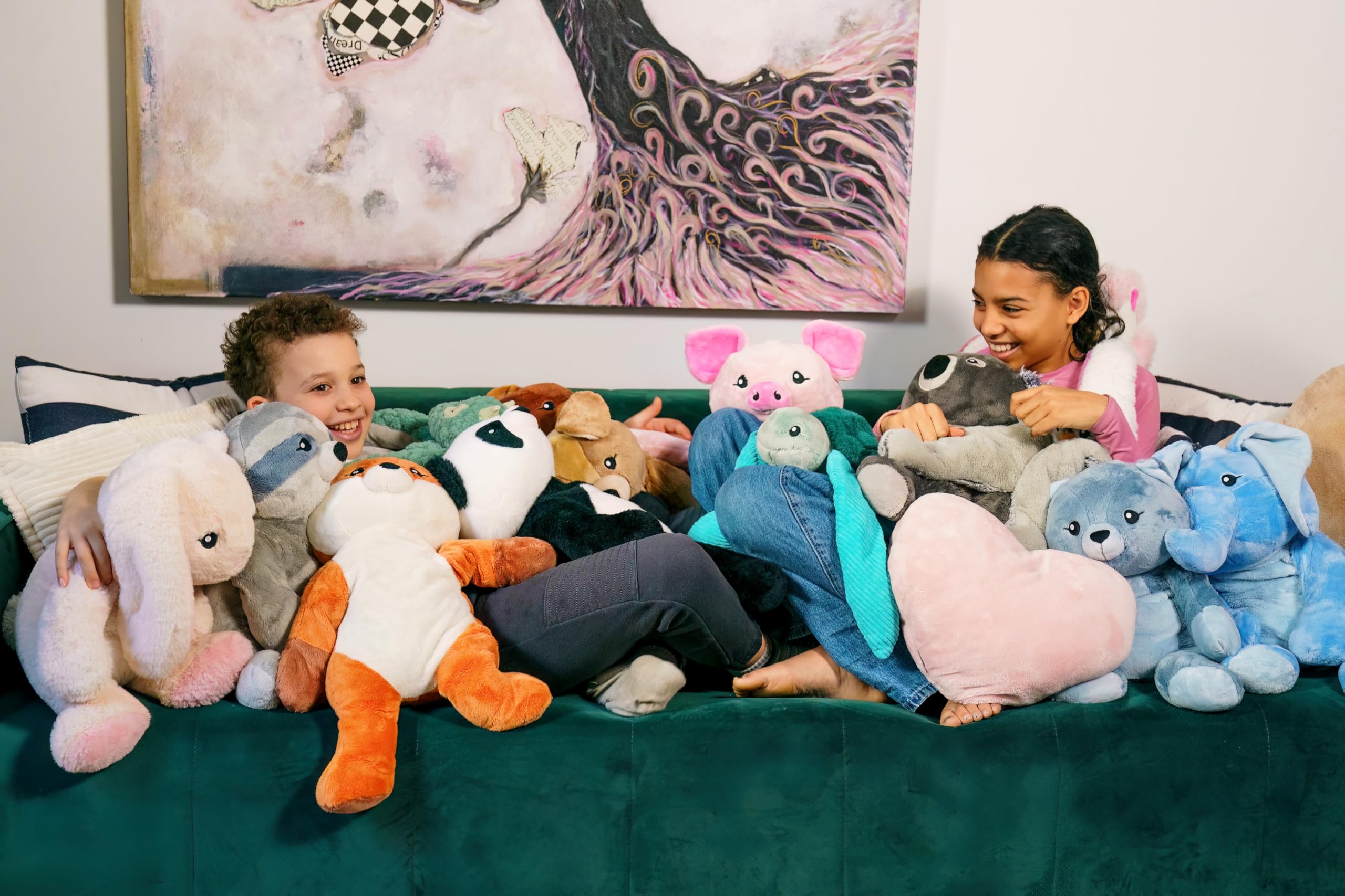 HUGIMALS Hugarounds Peluche lestée pour le cou et les épaules Passe au micro-ondes et au congélateur 1,1 kg Sans parfum Soulage le stress
