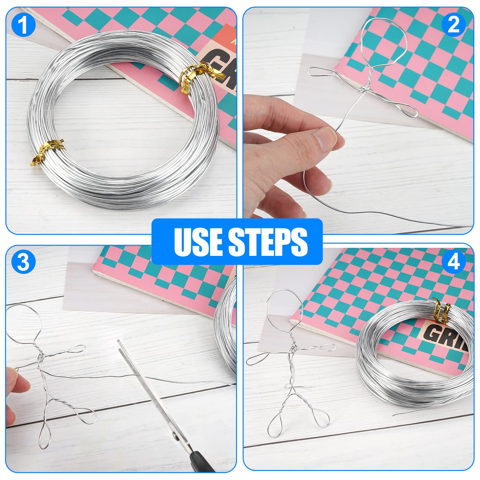 NVIYAM Filo Alluminio 1mm X 30m - Modellabile Per Bigiotteria E Artigianato - Foto 4