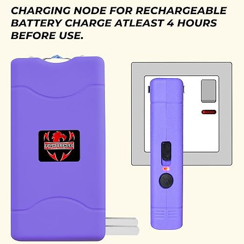Miniatura 18 de FIGHTSENSE Mini pistola paralizante de 35 mil millones de súper resistente para defensa personal con linterna LED brillante, batería recargable