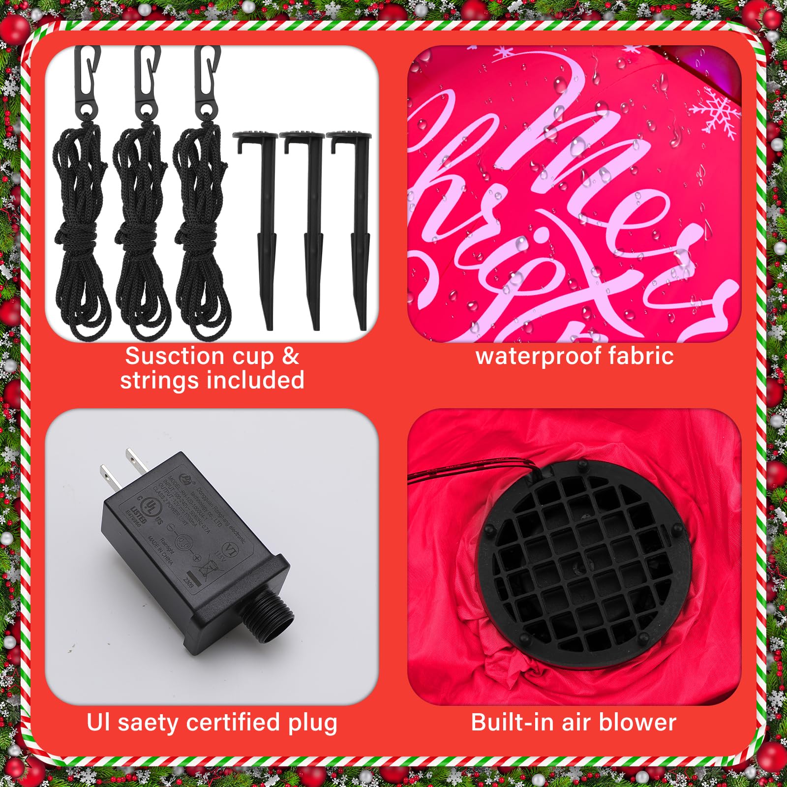 Light Clips For Inflatables Jetec 6 ft Giant Light up Inflatable Christmas Ball Decorated Ball ...