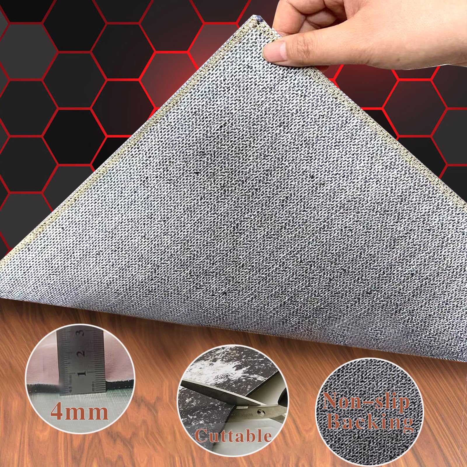 Tapis de Chaise Gaming, Ronde Tapis Chaise de Bureau, Tapis Protection de Sol pour Sols Durs, Tapis de Sol Bureau Tissu, Tapis Protège-Sol pour Chaise de Bureau stratifiée, Bureau et Chambre 120 cm
