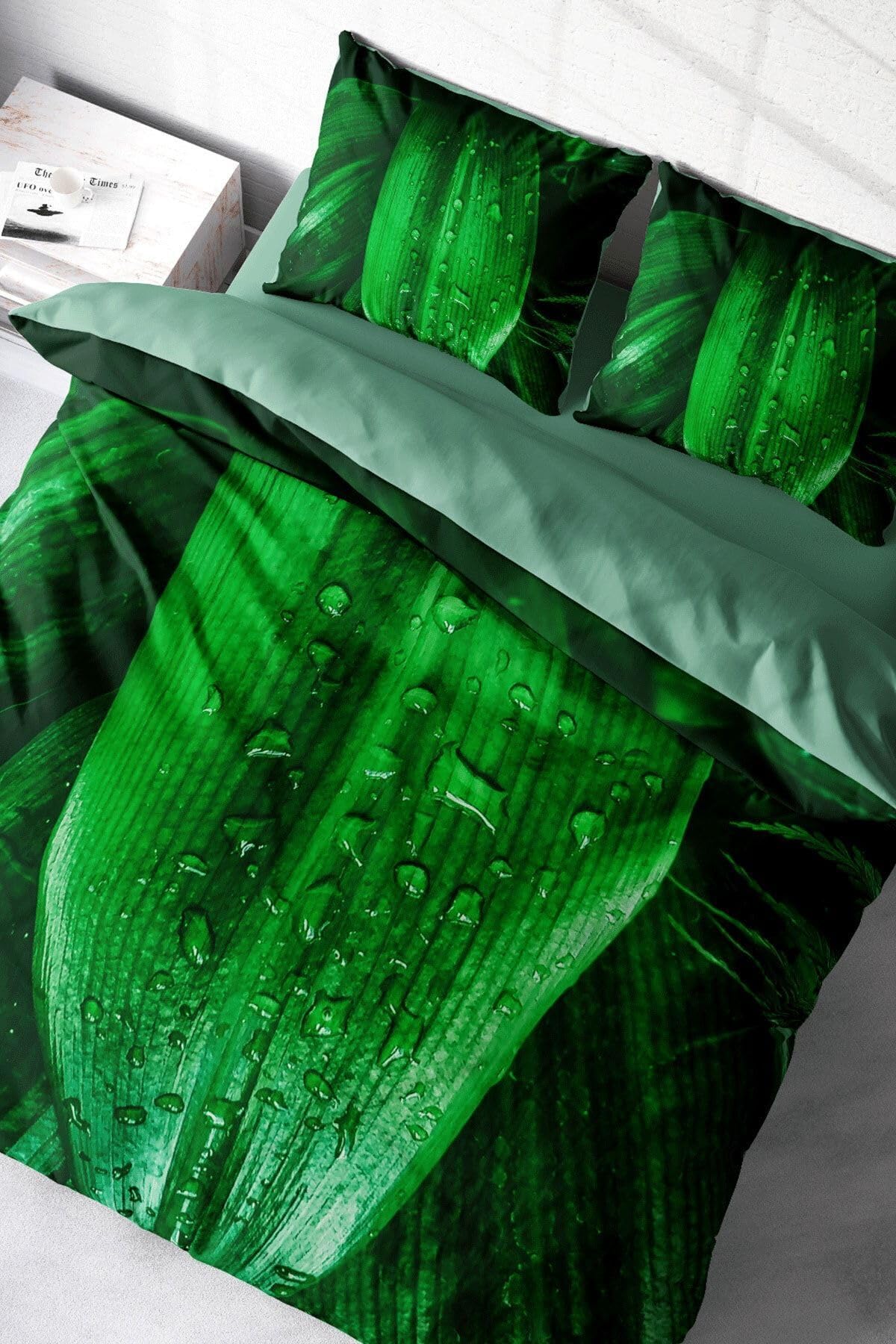MONOHOME Drop Leaf 3D Pamuk Saten Çift Kişilik Nevresim Takımı, monohome17934