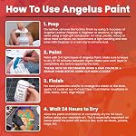 Peinture acrylique Angelus pour cuir, chaussures, baskets, cuir, toile, meubles, et plus - 4 fl oz, noir mat