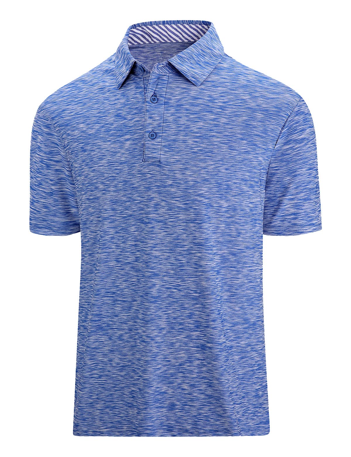 Mens Short Sleeve Golf Shirt, Solid Stretch Moisture Wicking Quick-Dry Casual Polo Shirts