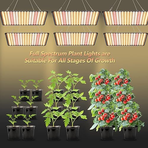Miniatura 5 de Grow Light, (2-Pack) 200W LED Grow Lights for Indoor Plants Full Spectrum Plant Growing Lamps for Seedling Veg and Bloom