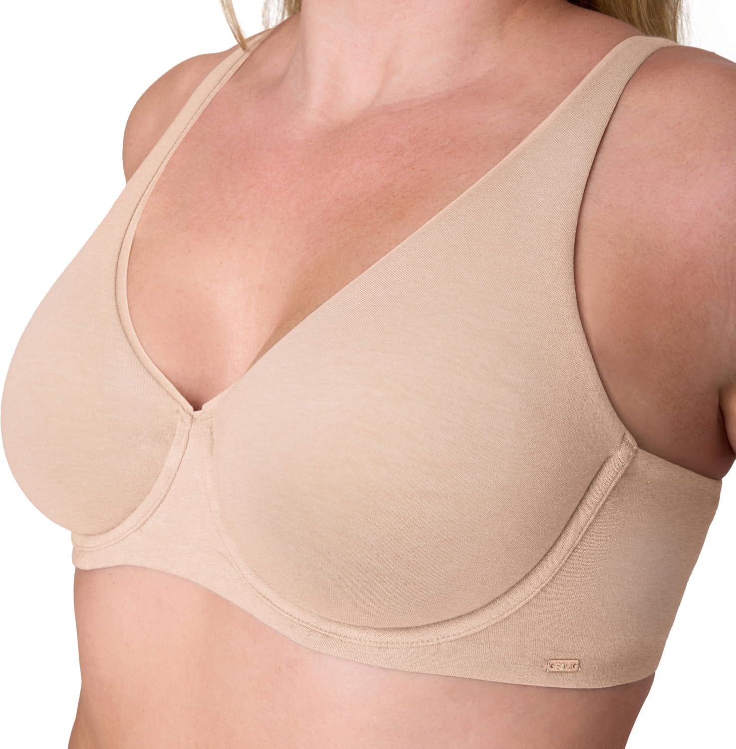 Bali Womens Underwire Bra, Cotton Collection 2-ply Underwire Bra, Moisture-Wicking, Full Coverage, Convertible Straps - Image 5