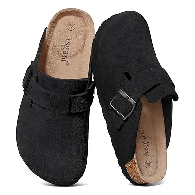 Asgard Genuine Suede Clogs for Women Men Leather Mules Arch Support Potato Shoes with Comfort Cork Footbed