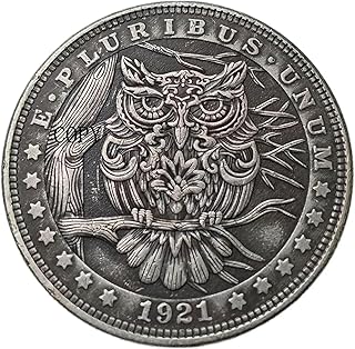 Copy 1921 U.S Hobo Morgan Coin Barn Owl Owls Bird Talons Eyes Tree Branch Hoot Nocturnal Night Animal Silver Plated Replica Commemorative