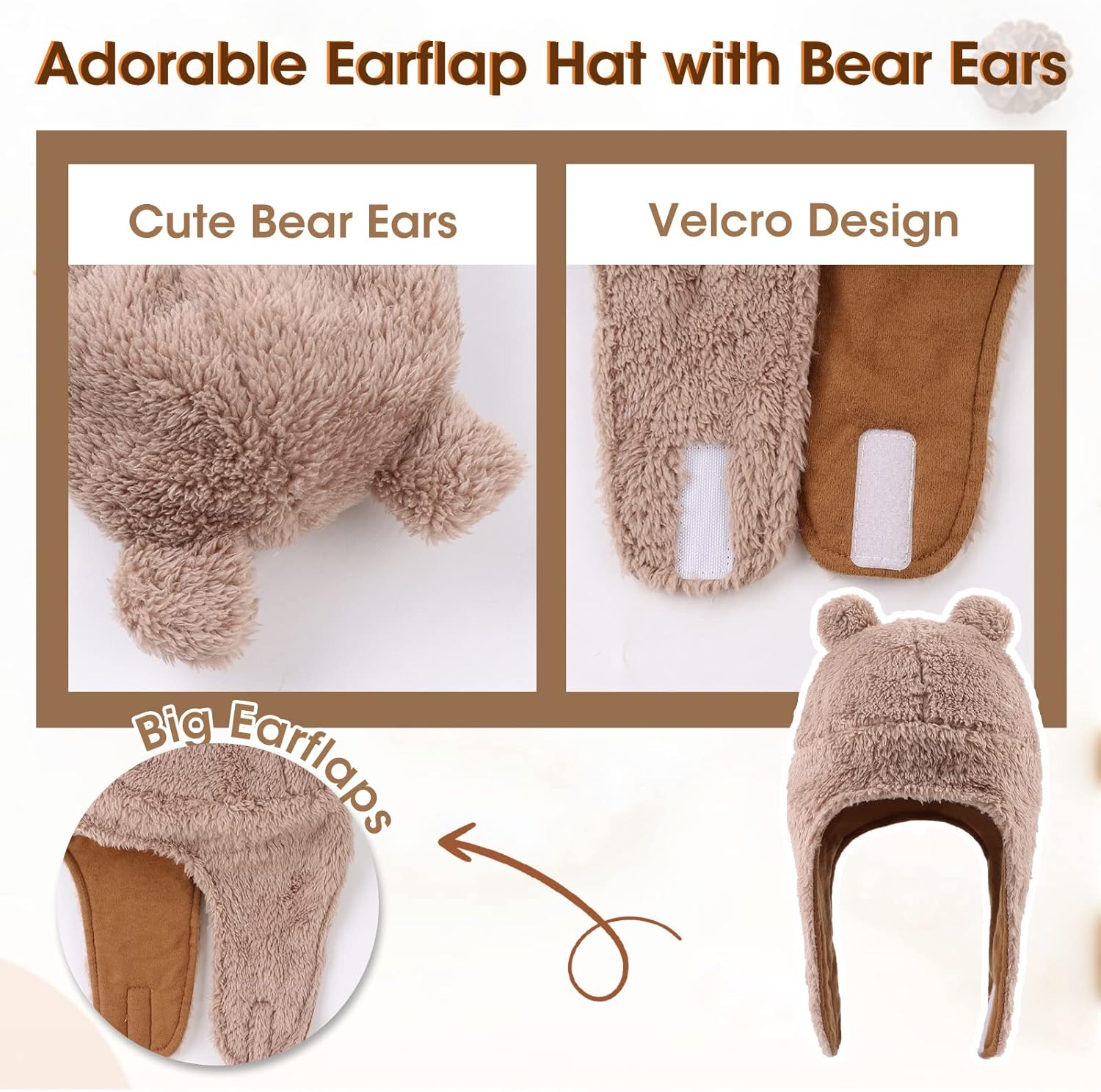 Fleece Baby Hat Scarf Mitten Set Winter Toddler Beanie Warm Mittens Infant Scarves Ears Earflap Hats for Baby Boys Girls - Image 4