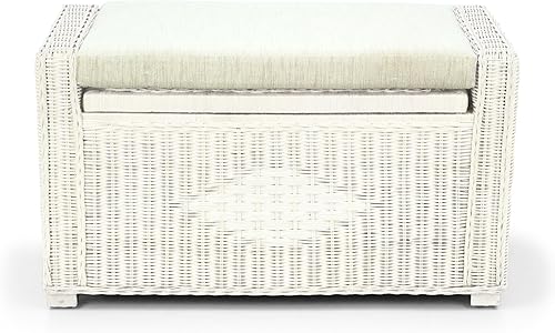 Miniatura 27 de Bruno - Organizador de mimbre hecho a mano con cojín de mimbre de 32 pulgadas, color marrón oscuro Marrón oscuro,Colonial,Natural,Blanco