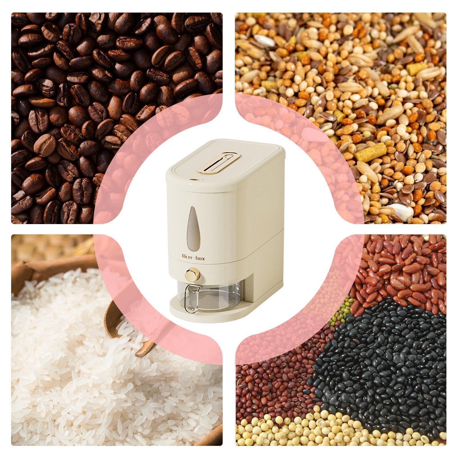 Dispenser di riso - Dispenser Ermetico A Prova Di Umidità Con Capacità Di 5kg - Con Misurino Incluso Contenitore Per La Conservazione Dei Cereali,Per Casa, Cucina E Piano Di Lavoro Cereali,