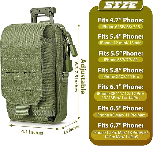 Miniatura 2 de Bolsa táctica Molle para teléfono celular, funda pequeña utilidad EDC bolsa organizador de gadget