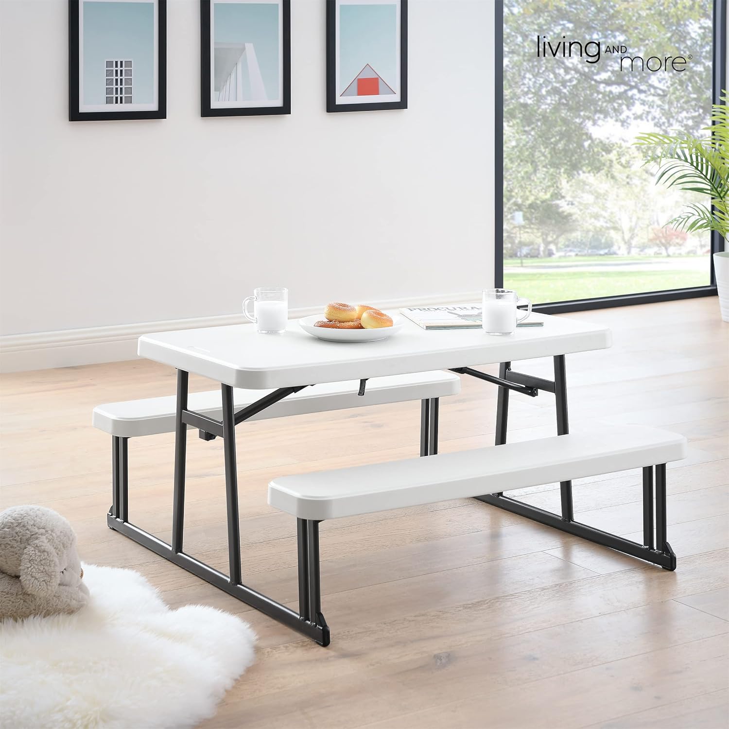 Living and More Kids Picnic Table, 36inch, White : Patio, Lawn & Garden