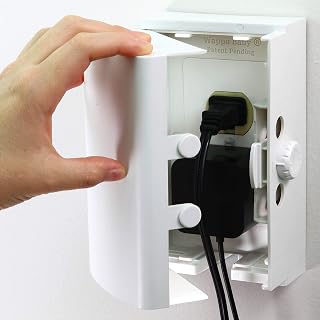 WappaBaby Patented Dual-Lock Outlet Cover Box - Spacious Toddler Proofing, Easy Adult Access, 3-Step Install (1-Pack)