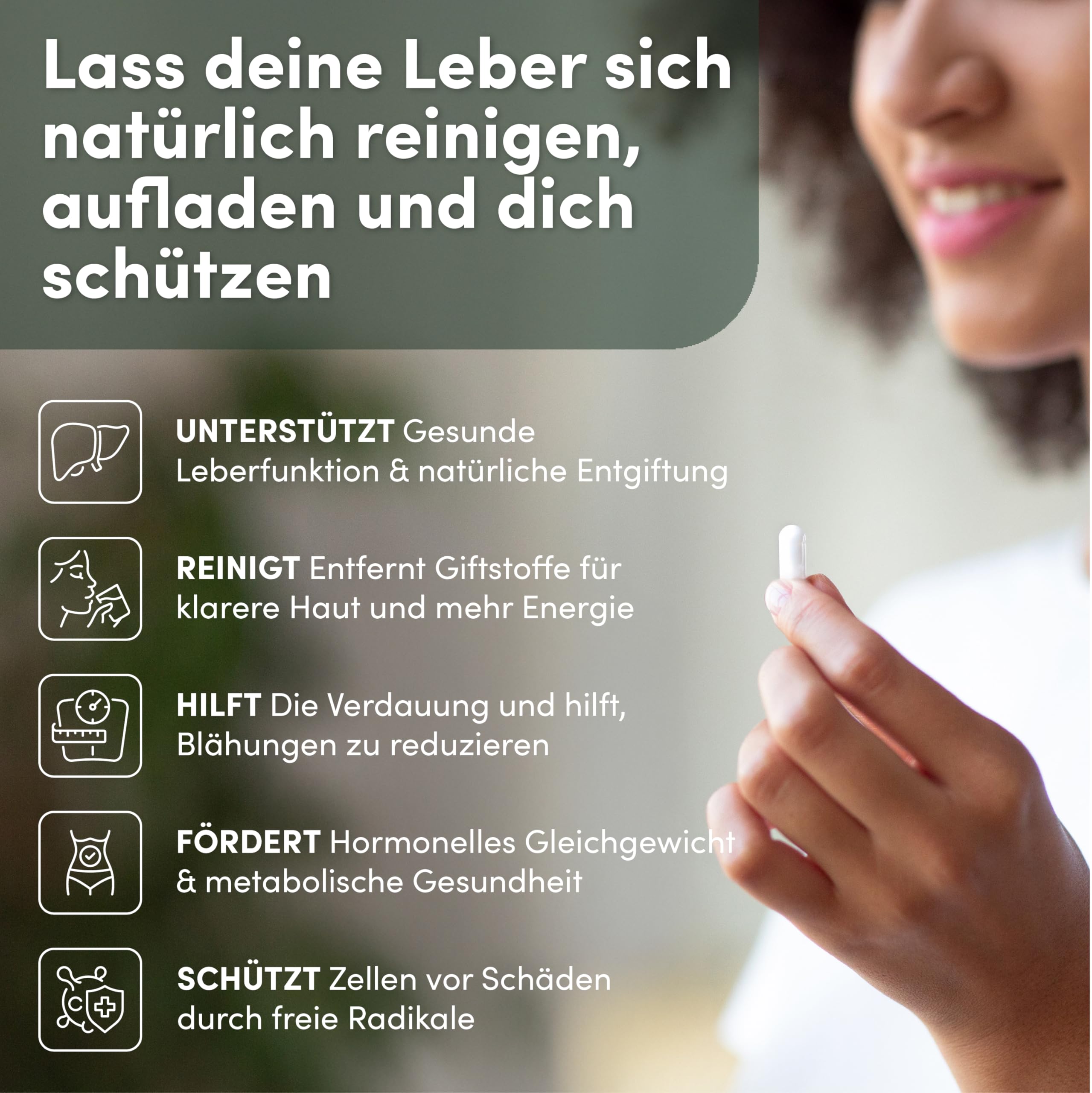 Mariendistel Leber-Komplex Hochdosiert mit Silymarin, Cholin & Artischocke | Cholin trägt zur normalen Leberfunktion & zum Fettstoffwechsel bei; mit Löwenzahn, Rote Bete & Piperin; 120 vegane Kapseln