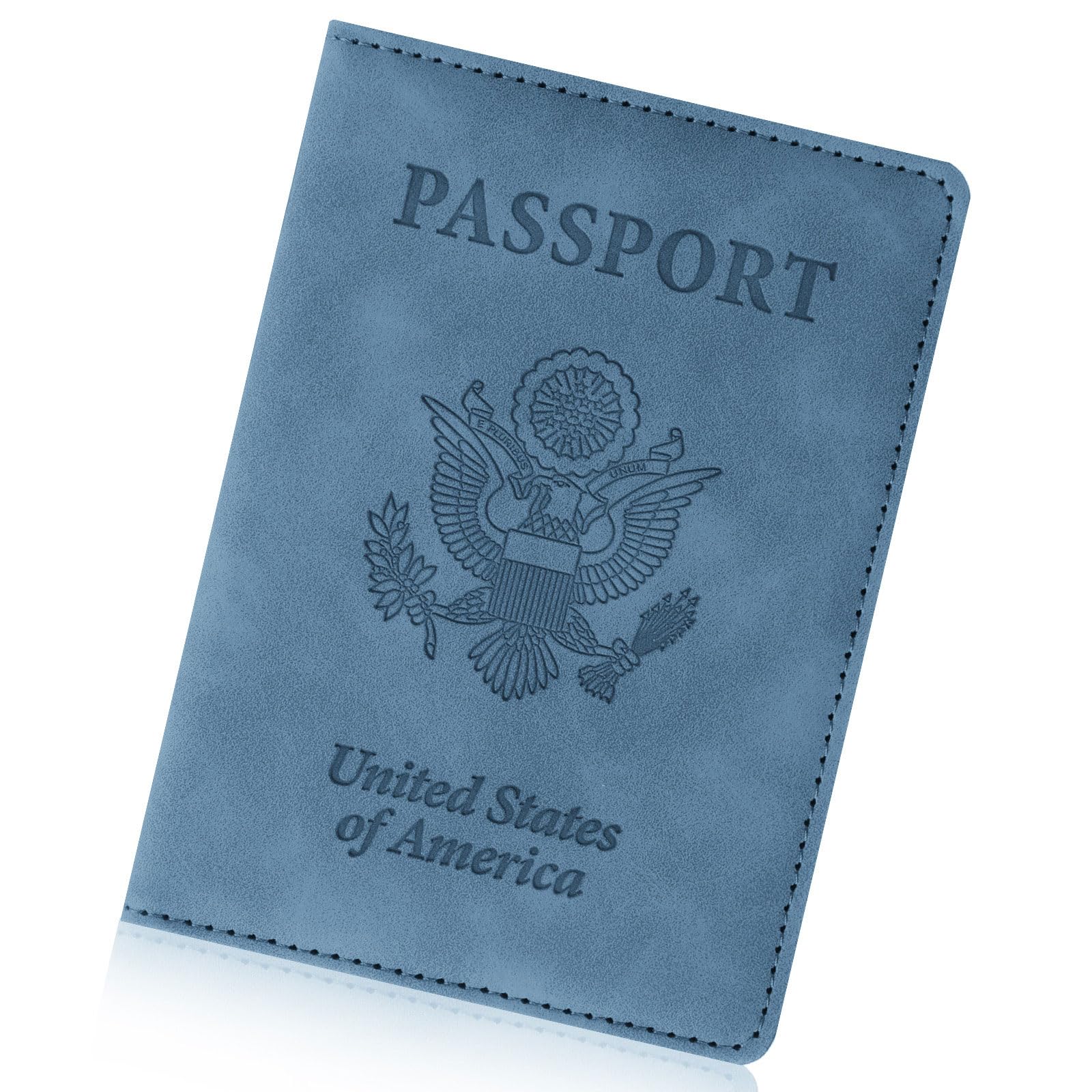 Passport Holder for Travel Essentials,RFID Blocking Leather Passport Cover Wallet Card Case for Men and Women, Navy Blue, 5.6in*4.1in, Modern-image-47