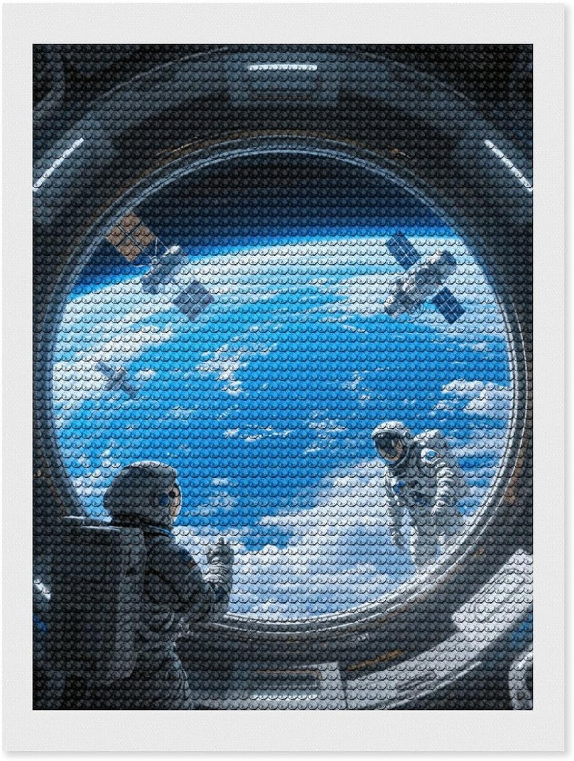 DJUETRUI Space Station View Diamond Art Kits, Full Drill Diamond Paintings