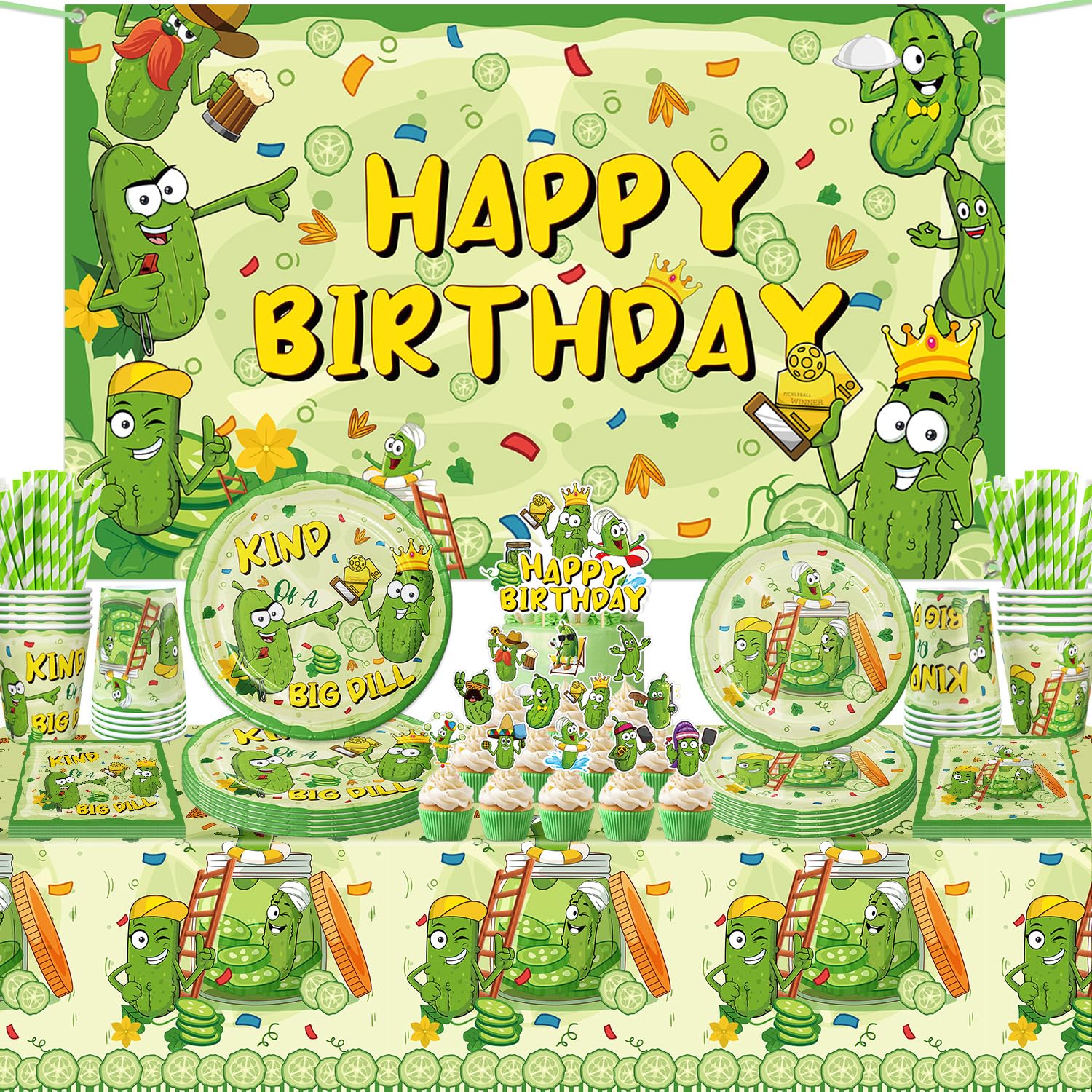 Pickle Birthday Decorations, Pickle Party Decorations, Serve 20