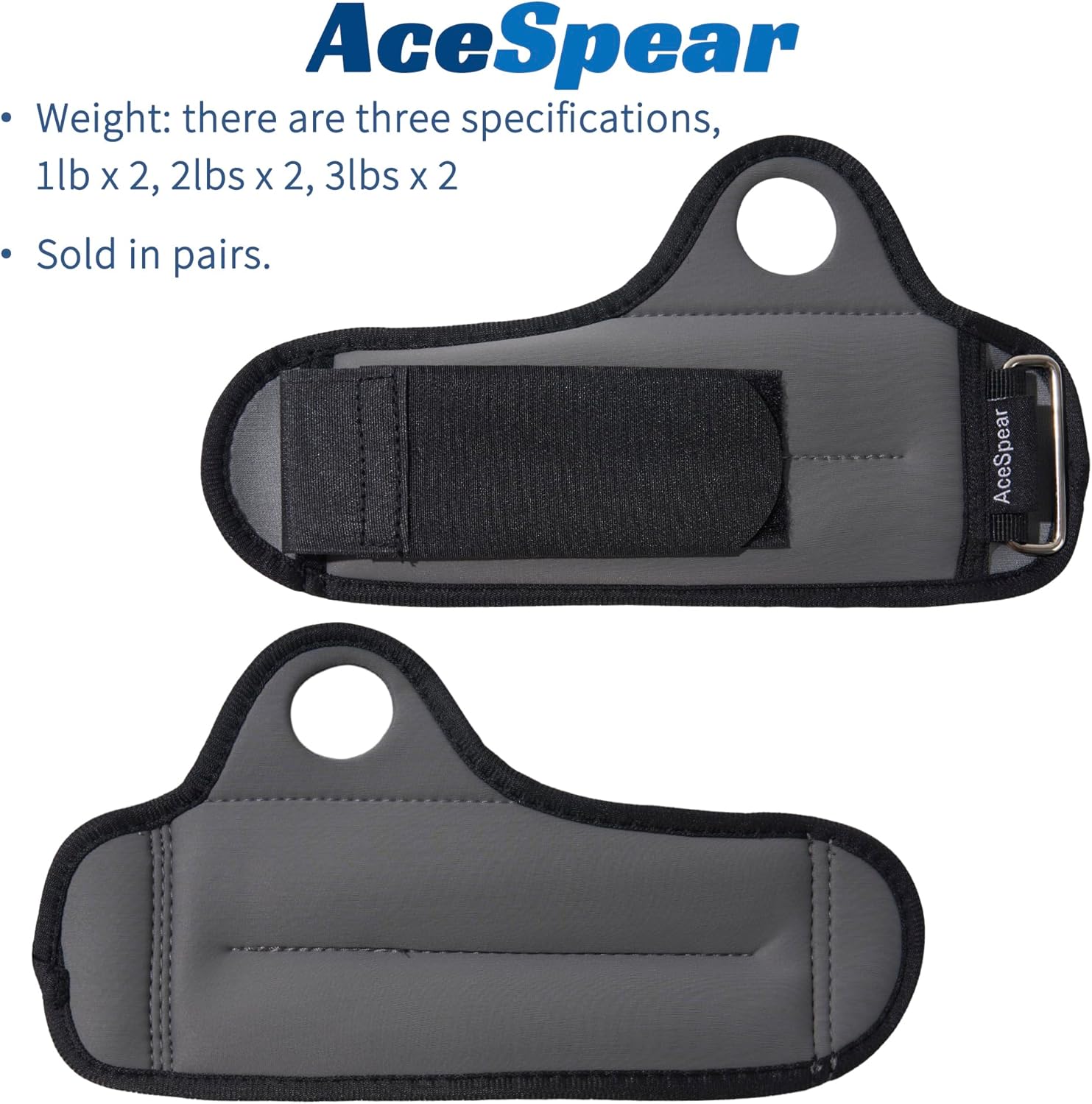 AceSpear Wrist Weights with Thumb Loops Lock for Men Women 1lb*2 2lbs*2 3lbs*2 Ankle Weights Weighted Gloves for Running Strength Training Walking Exercises
