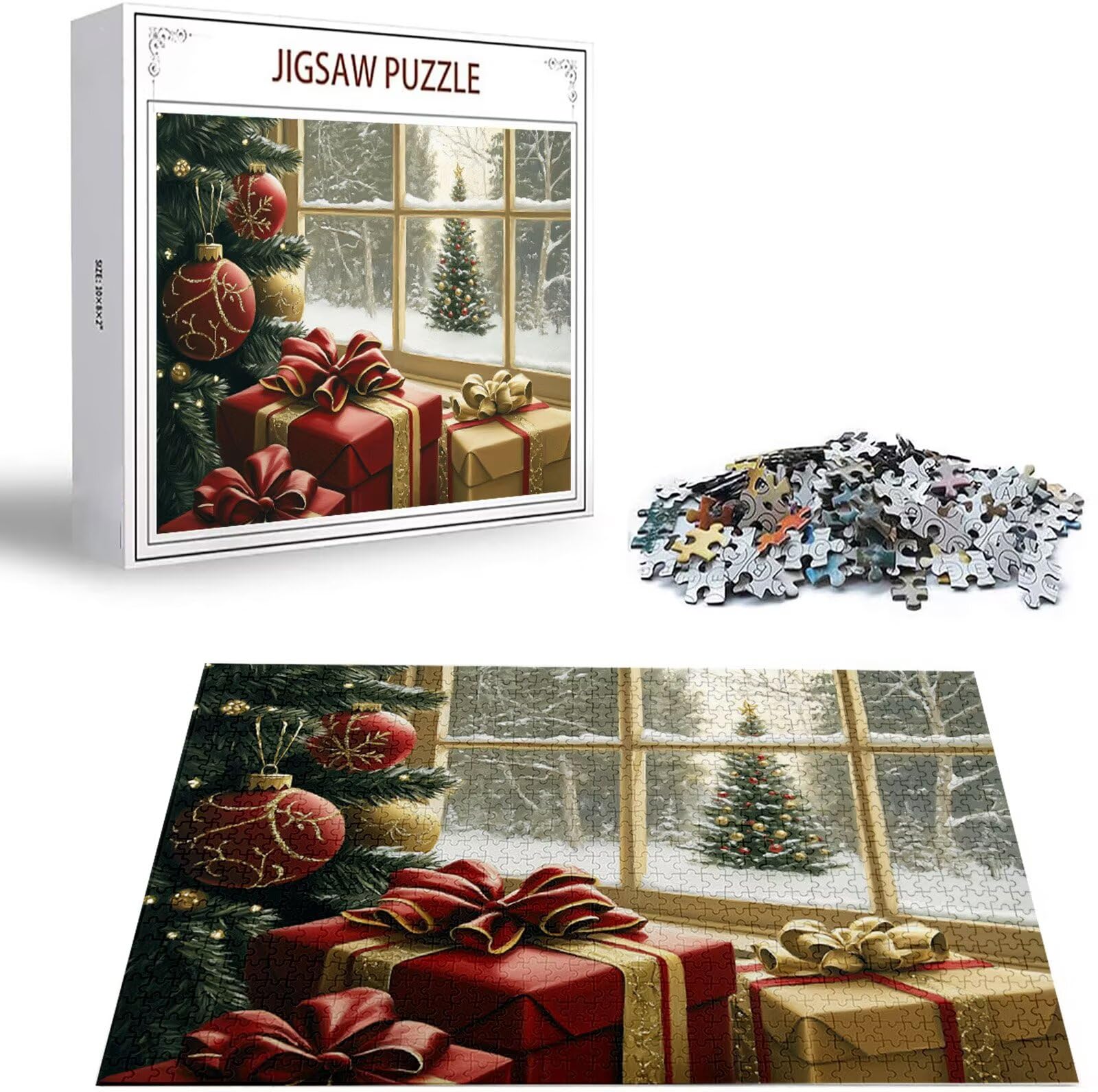Puzzle 2000 Teile Weihnachten Puzzle Erwachsene, Holzpuzzle für Erwachsene und Teenager, Klassische Puzzles Geschenk Jigsaw Puzzles, DIY Groß Puzzelmatten 100x70cm, Home Wand Dekor Geschenk H-3416