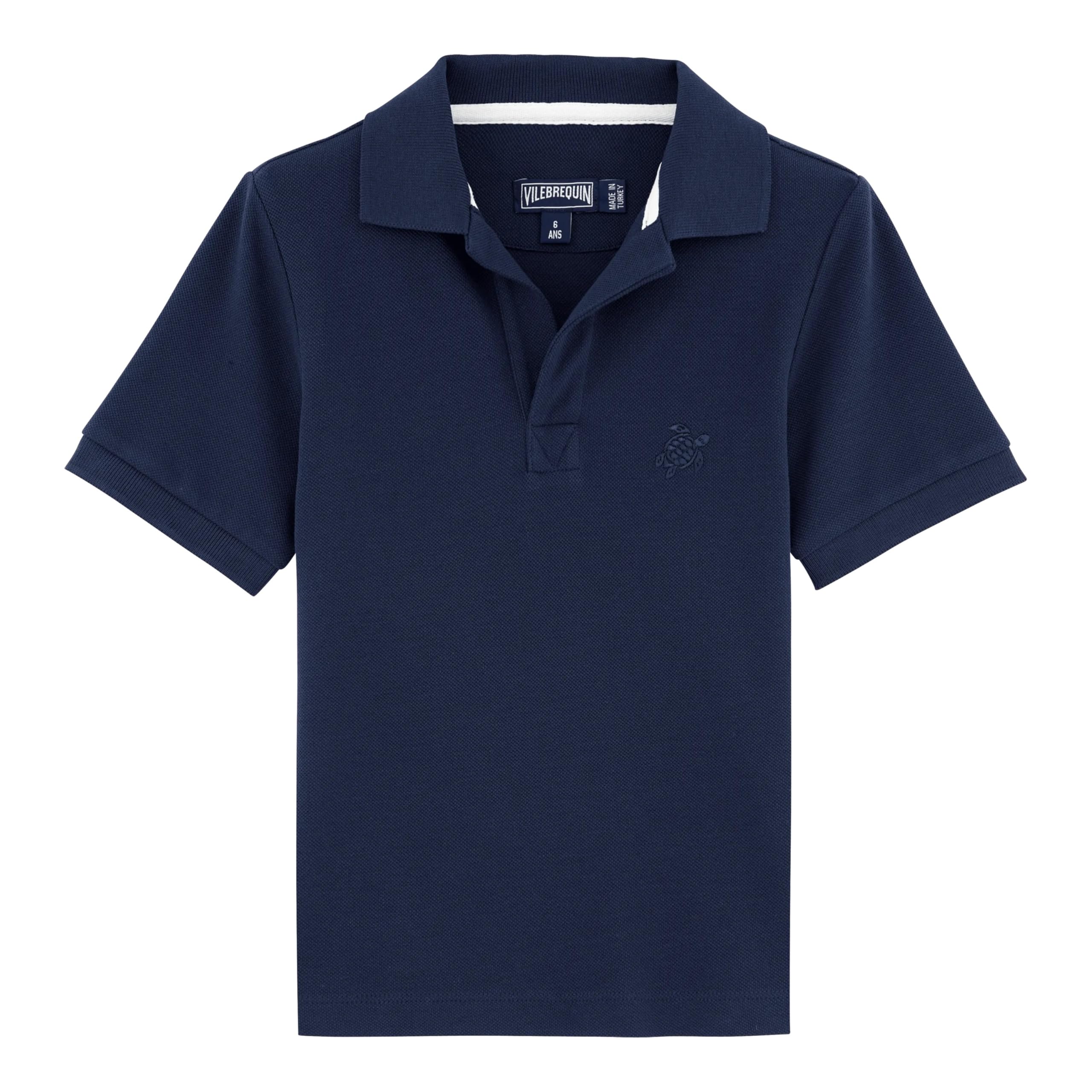Vilebrequin, Polo Bambino in piqué di Cotone Cangiante Tinta Unita, 14Ans, Blu Marine