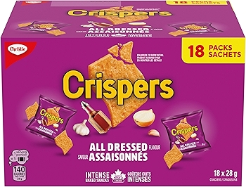 All Dressed Flavor Crisps, School Snacks, 28g Bags (Pack of 18)