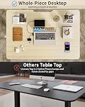 Okin Small Electric Standing Desk, 40" x 24" Whole Piece Height Adjustable Desk, Oak Sit to Stand Desk Computer Workstation for Home Office