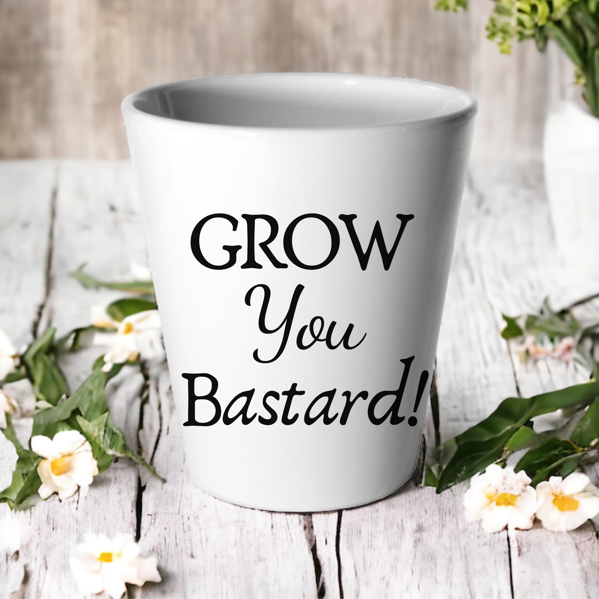 Generic GROW you Bastard! Plant Pot/Succulent Cactus Flower Pot/Funny Pot