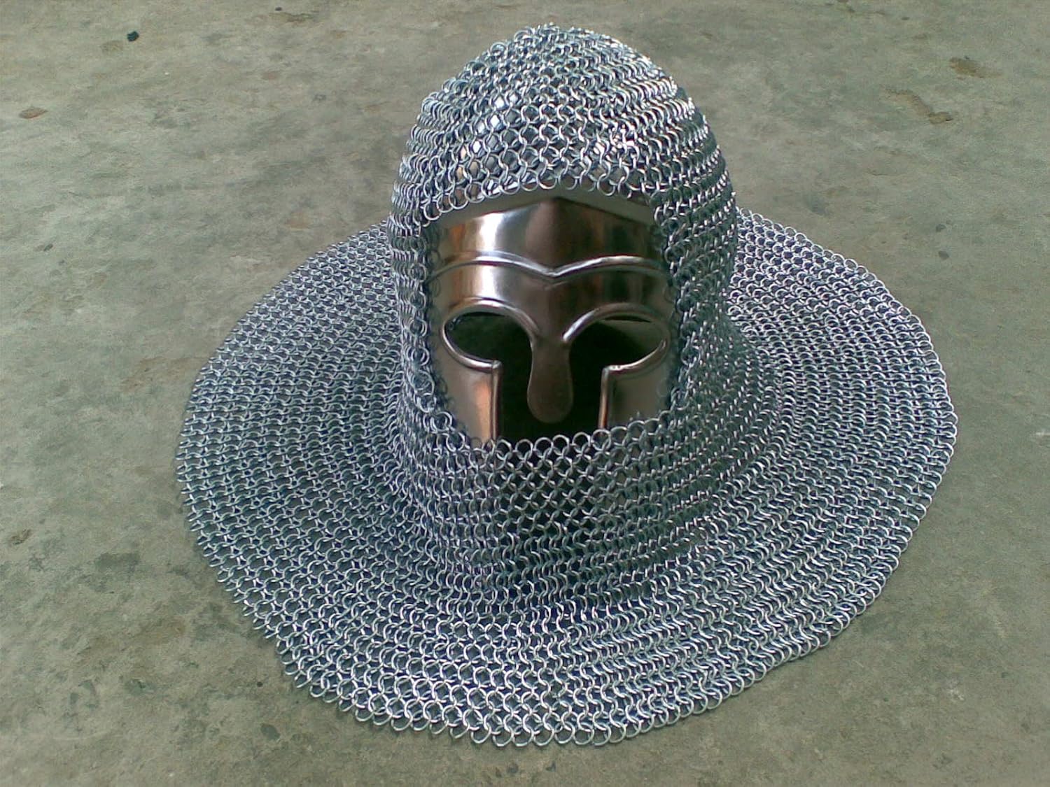 NauticalMart Greek Corinthian Brass Armor Helmet with Chainmail