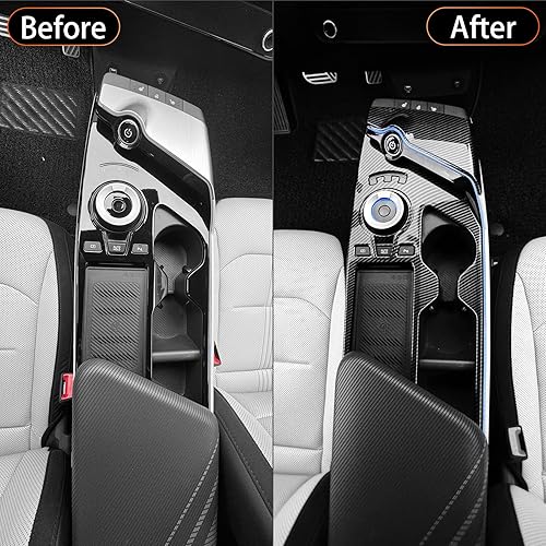 Miniatura 4 de Cubierta interior del panel de cambio de engranajes del coche del estilo de la fibra de carbono compatible con los accesorios KIA EV6