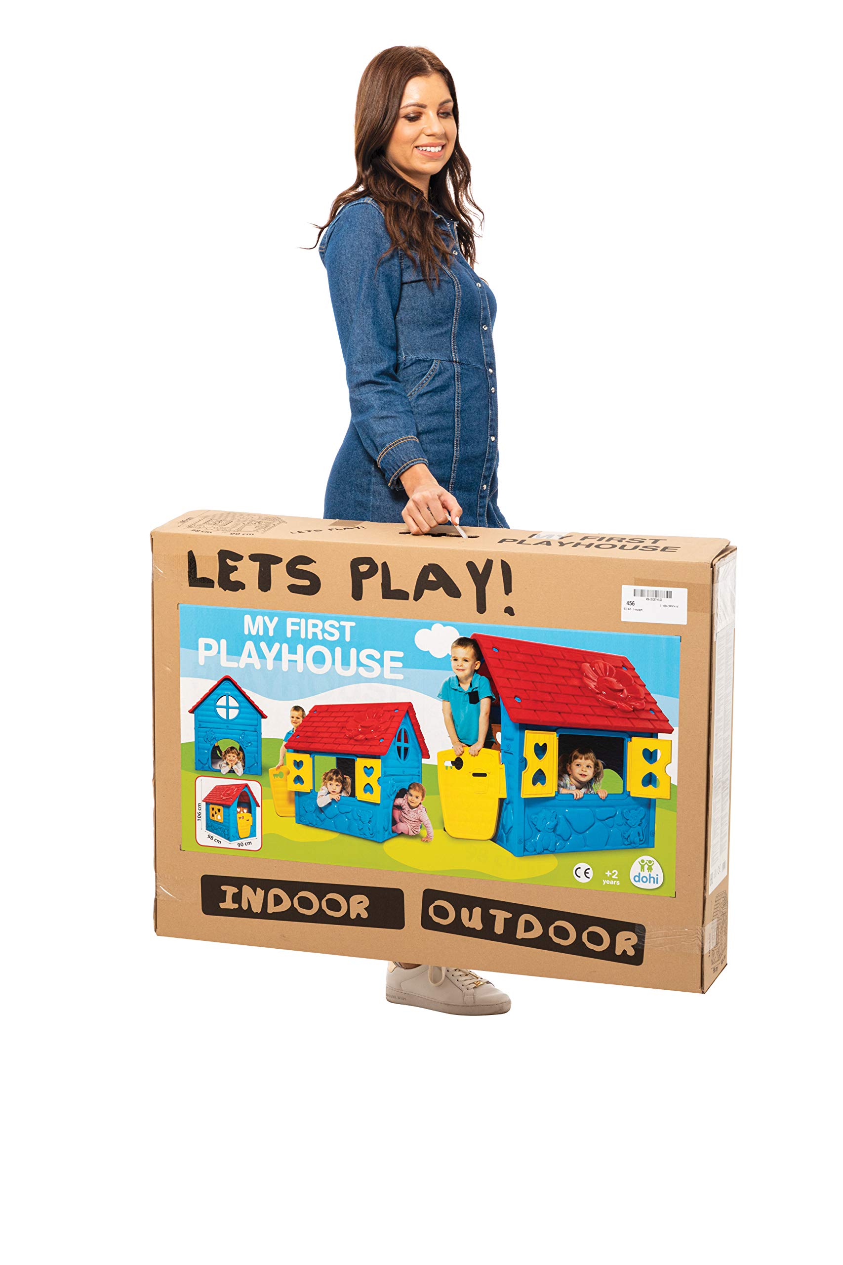 Spielhaus blau Kinderspielhaus Gartenhaus Indoor Outdoor +2J