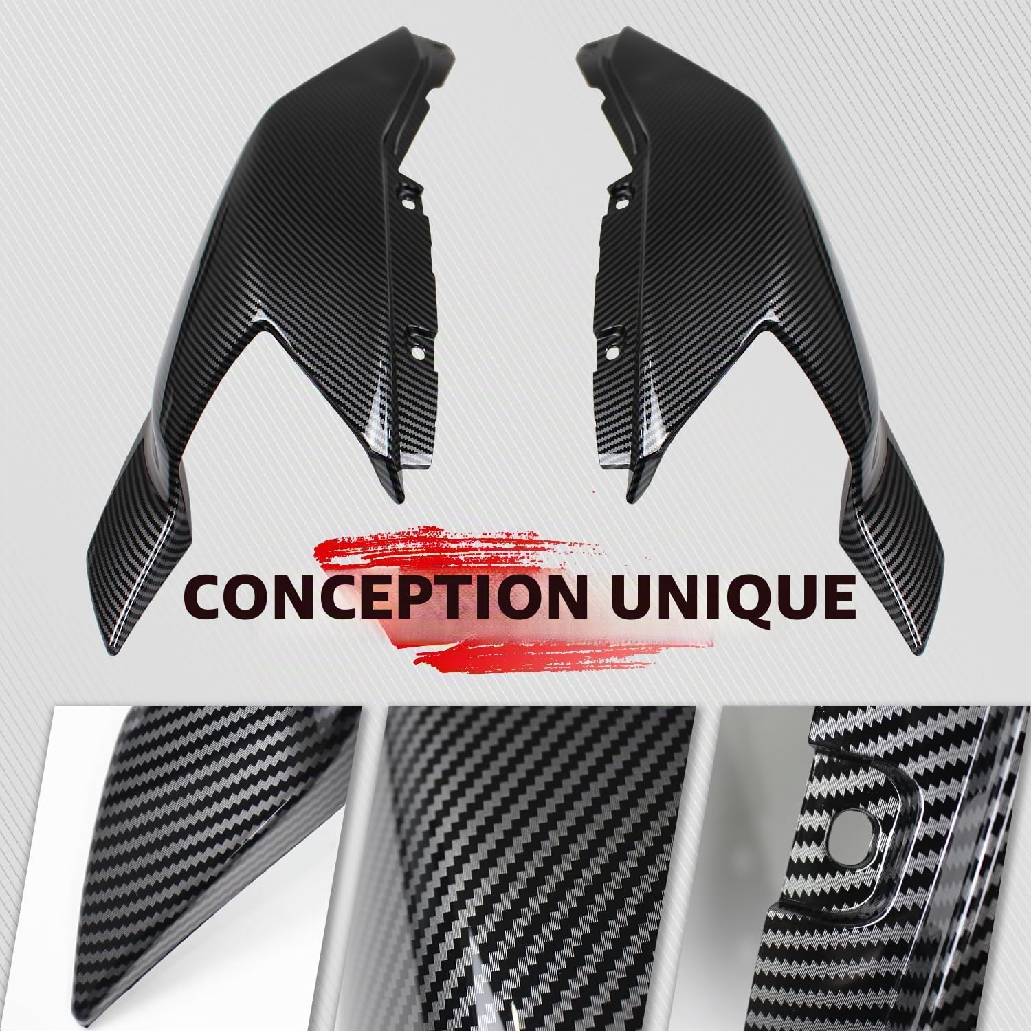 Panneaux de carénage compatibles avec Can-Am Ryker tous les modèles Accessoires en fibre de carbone motif remplacement pour 219400803 2 PCS