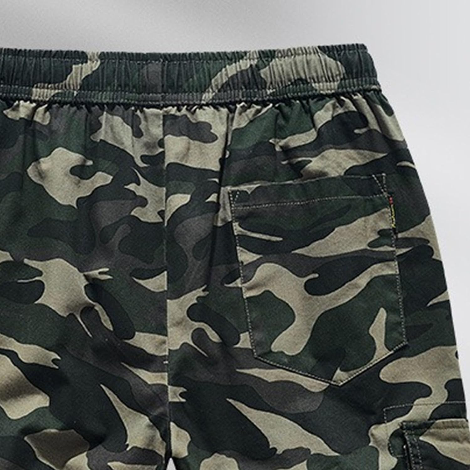 Maiyifu-GJ Cotton Cargo Shorts for Men Summer Casual Lightweight Hiking Shorts Elastic Waist Drawstring Athletic Short Pants
