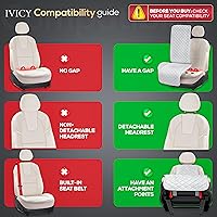 Vista 4 de IVICY Funda de asiento de coche de gamuza sintética para automóviles, suave y antideslizante, fundas protectoras de asiento delantero