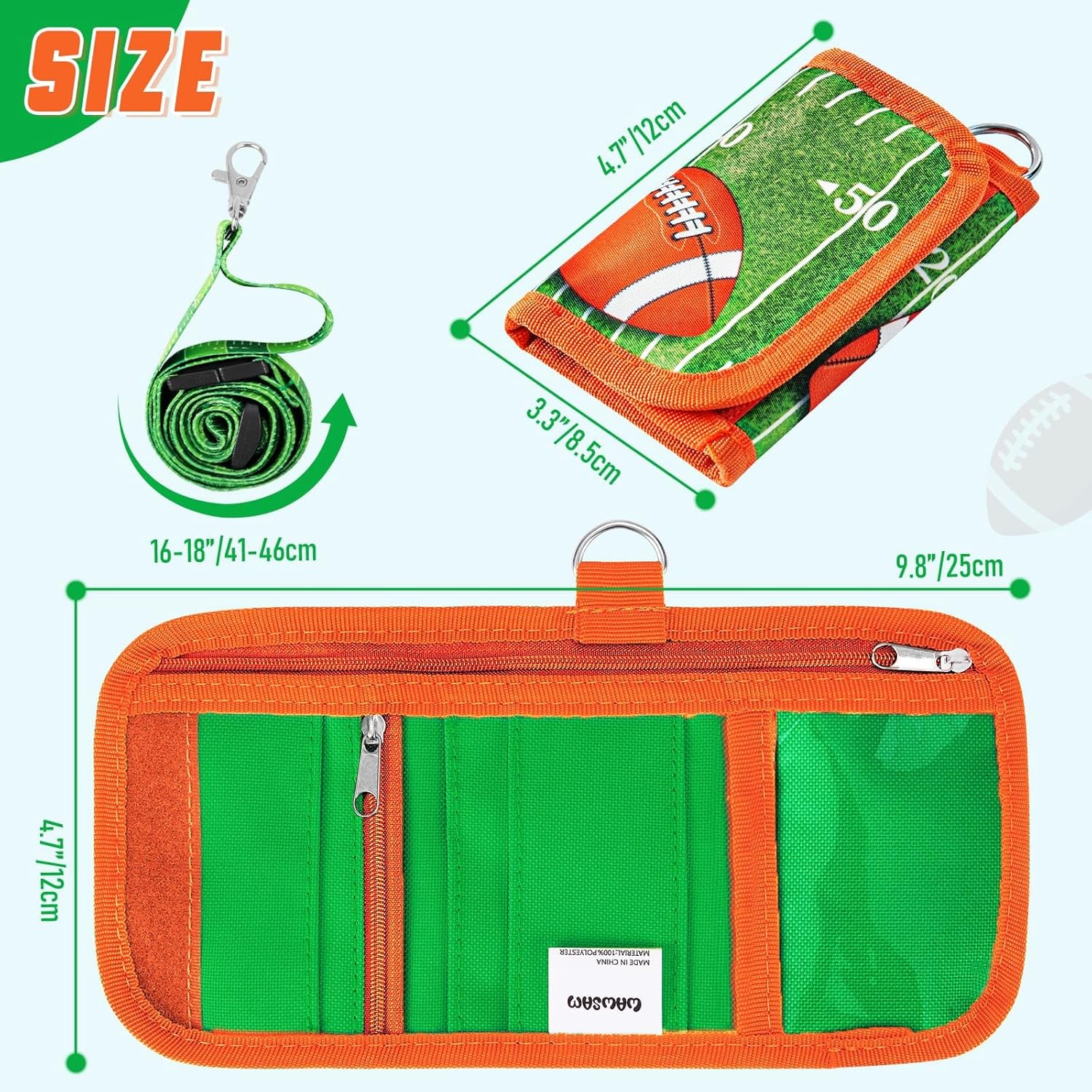 Portafoglio Per Bambini WAWSAM - Con Cordino, Design Spaziale, Impermeabile, 3 Ante - Foto 4