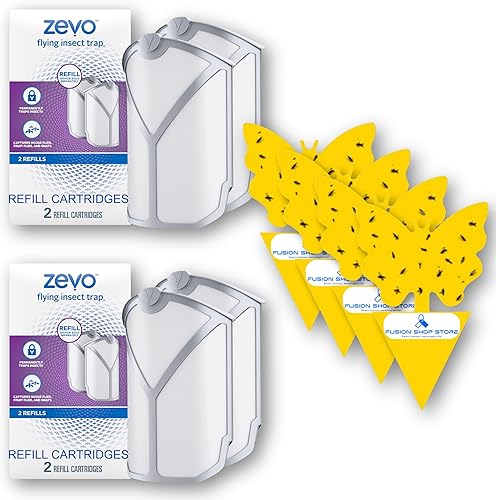 Miniatura 9 de Zevo - Recambio de trampa para insectos voladores, 2 unidades (paquete de 2), juego con (4) piezas de trampa exclusiva Fusion Shop Store moderna