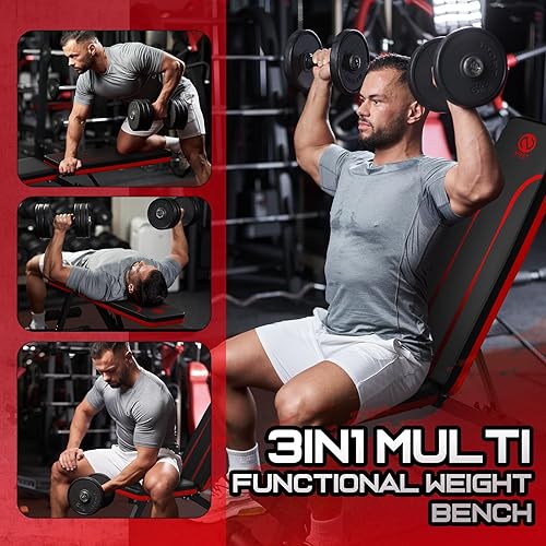 Miniatura 5 de NFEET Adjustable Weight Bench for Full Body Workout, Foldable Workout Bench for Home Gym, Multi-Purpose Weight Bench with 3-Sec Folding& Fast