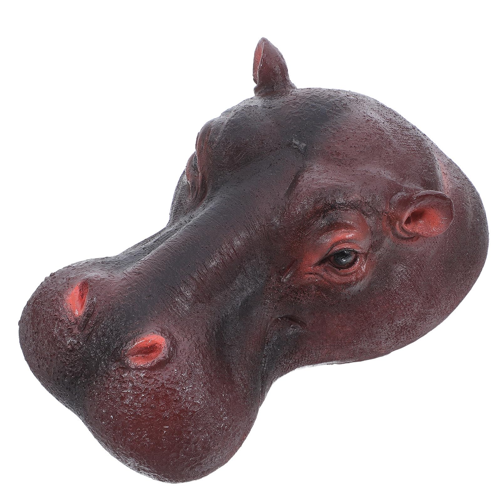 Sculpture artistique hippopotame flottant résine marron et étanche pour jardin