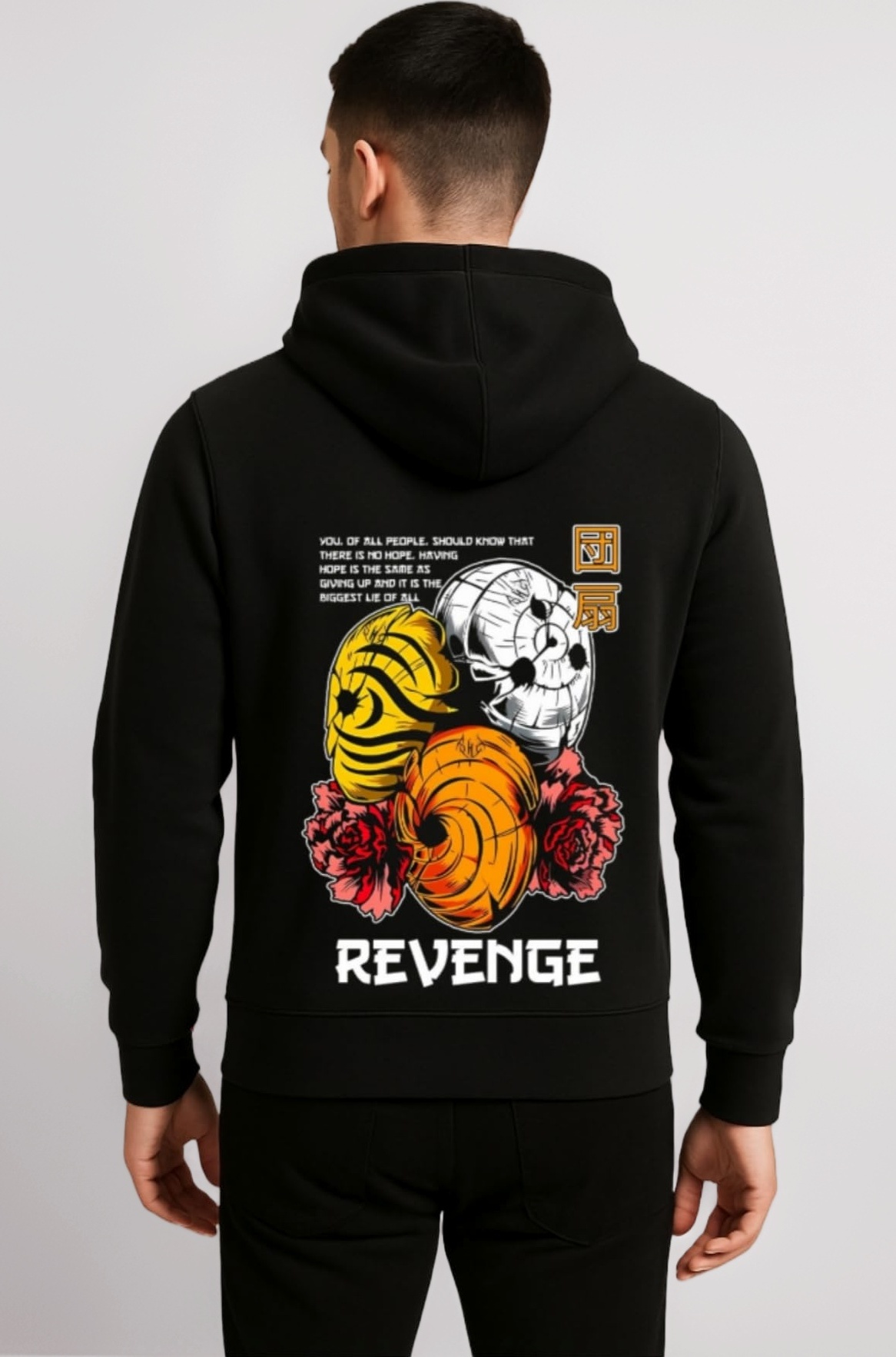 Be Crazy Men’s Black Printed Hoodie | Winter Wear Hoodie for Men | Anime Graphic Sweatshirt | Premium Hoodies for Men