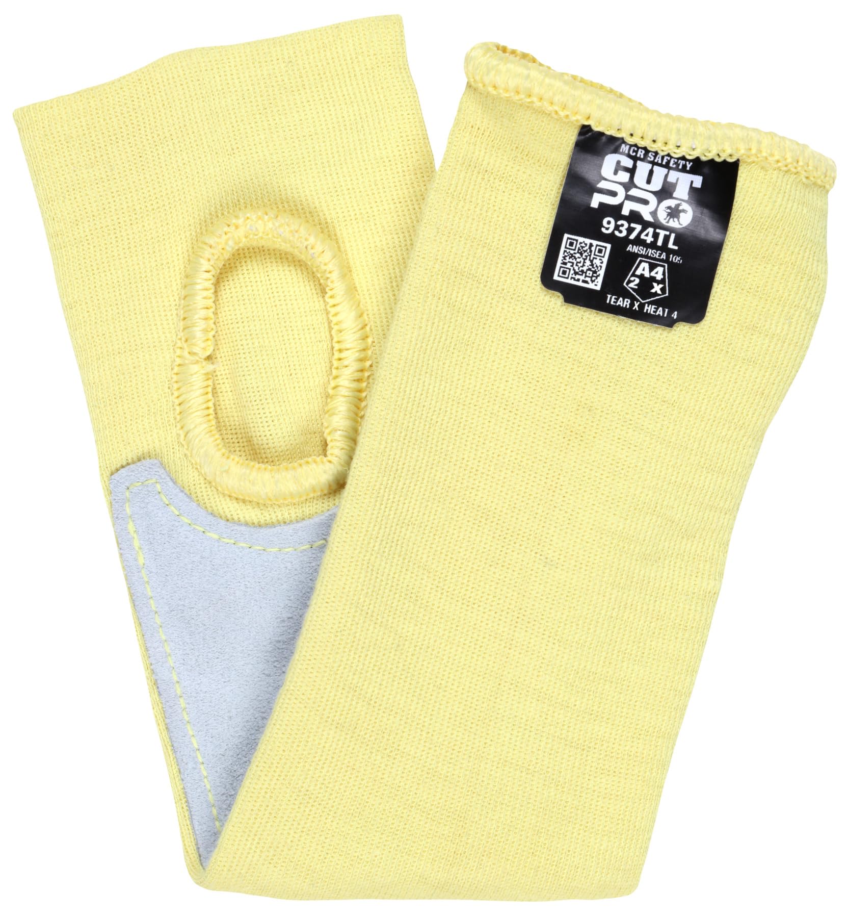 MCR Safety 9374 Kevlar Regular Weight 36 Gauge Plain Sleeve, Yellow, 14-Inch, 1-Pair