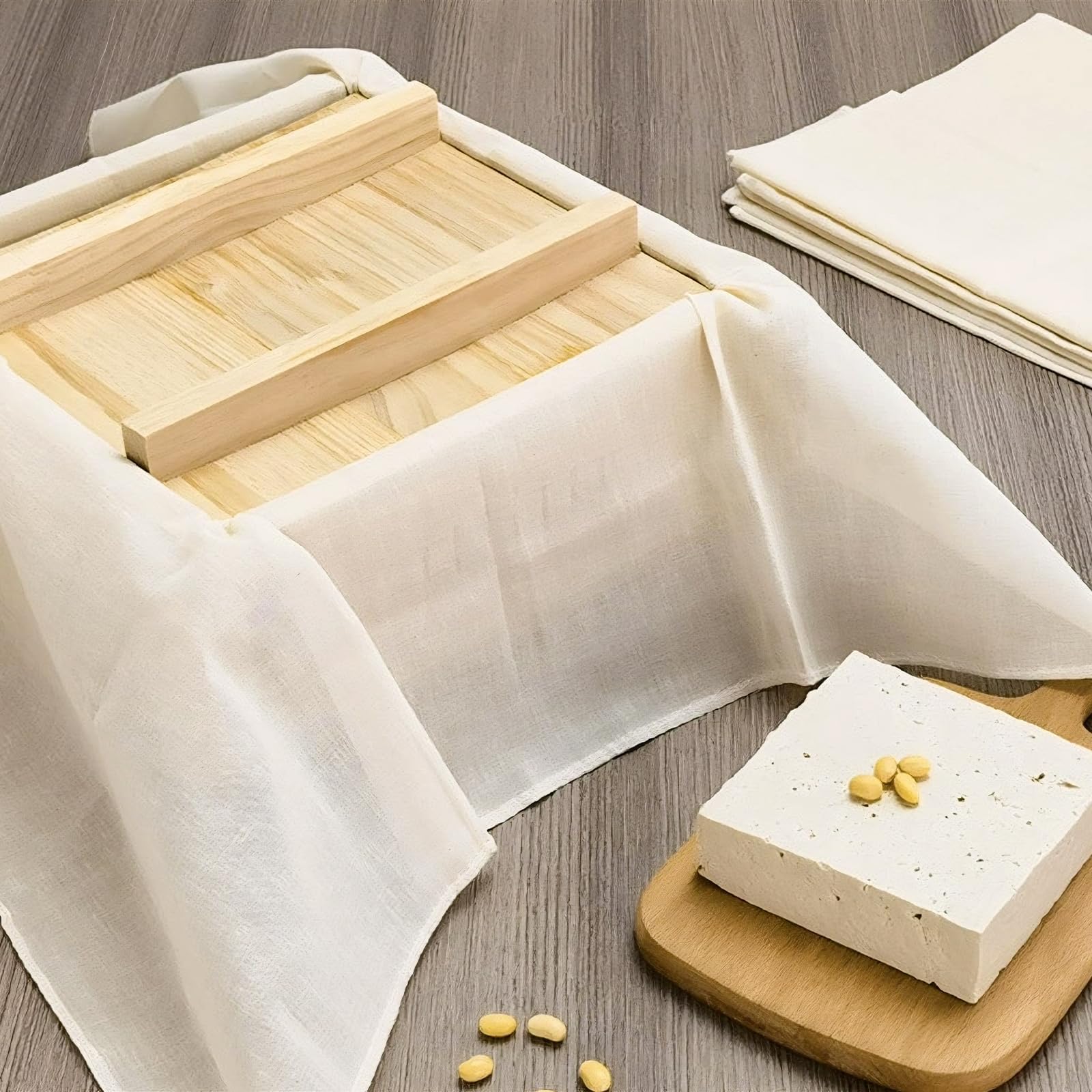 3 Passiertücher 50x50cm - Wiederverwendbar Für Käse, Nussmilch & Tee