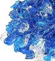 Vista 11 de GASPRO Vidrio transparente de 10 libras para mesa de hoguera, rocas de vidrio reflectante para chimenea de gas, precioso, 1/2 pulgada