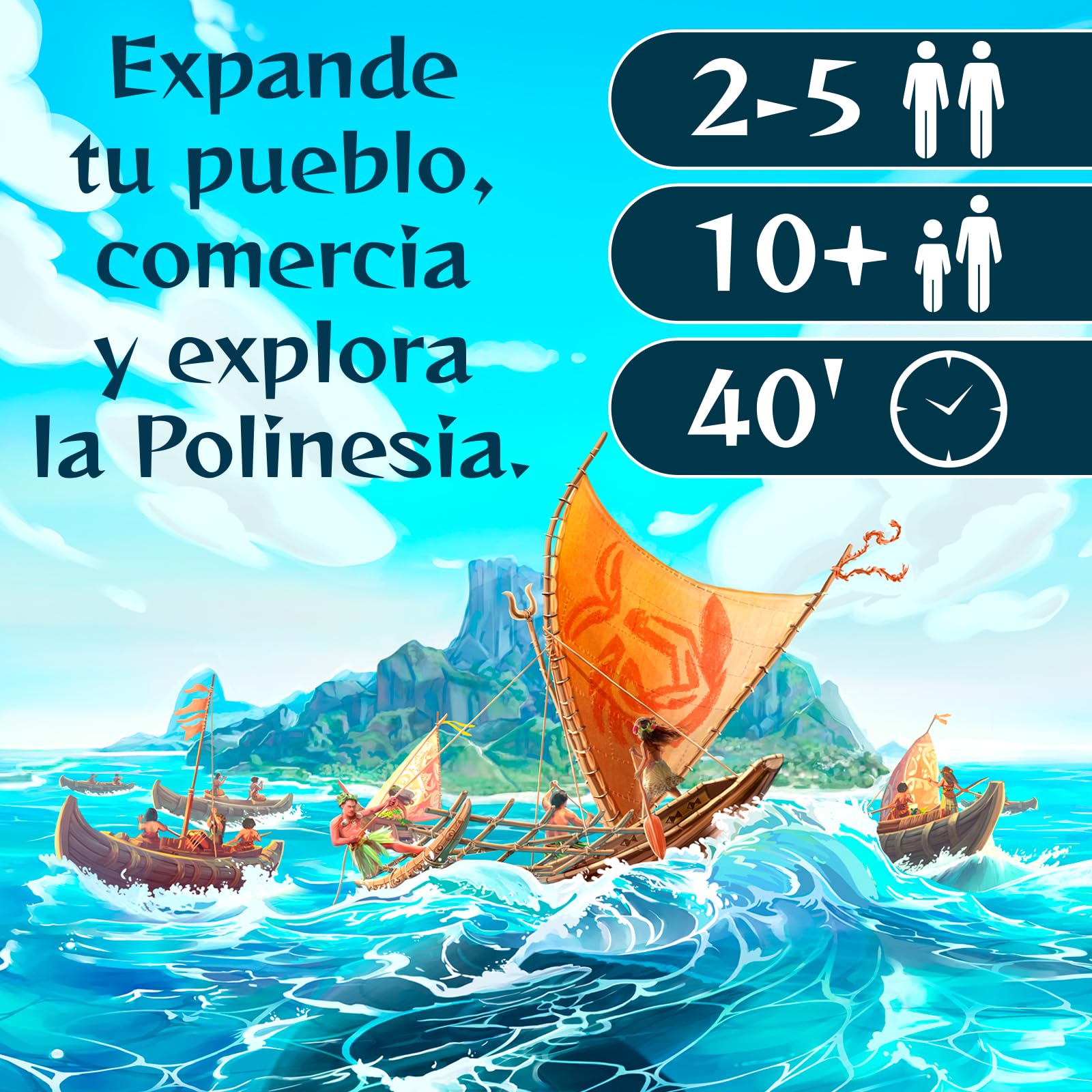 MAGICBOX Hawaiki – Juego de Mesa. Juego de Estrategia Familiar con temática mítica y de construcción de poblados. para 2-5 Jugadores, Edad 10+