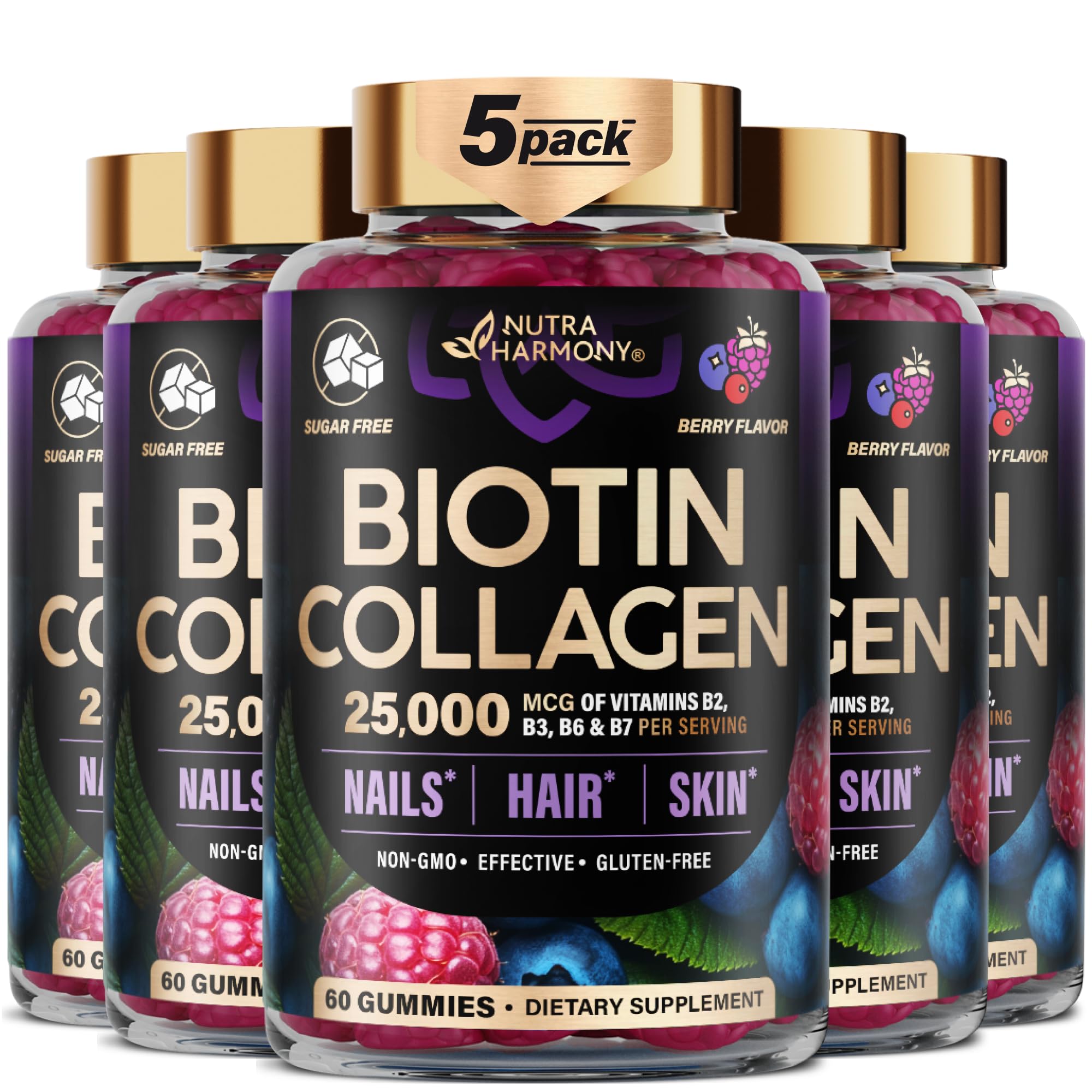 Biotin Gummies for Hair Growth Support - for Women & Men - Berry, 60 Gummy — Amazon image 14